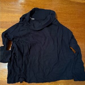 Free People Black Cowl Neck Sweatshirt